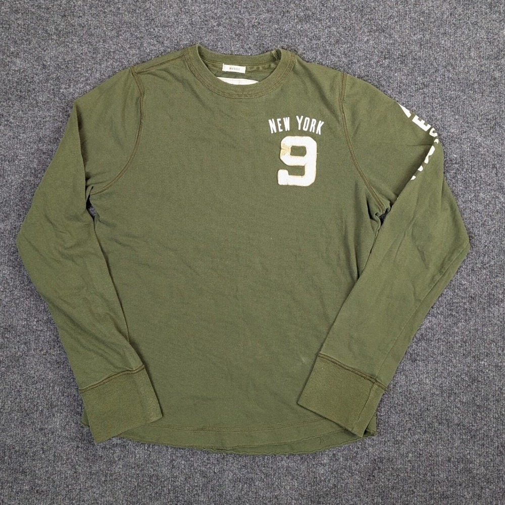Abercrombie & Fitch Muscle Fit Shirt Mens XL Olive Green Long Sleeve New York 9